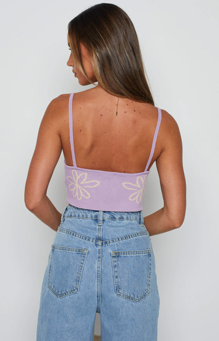 Yancey Purple Cut Out Top