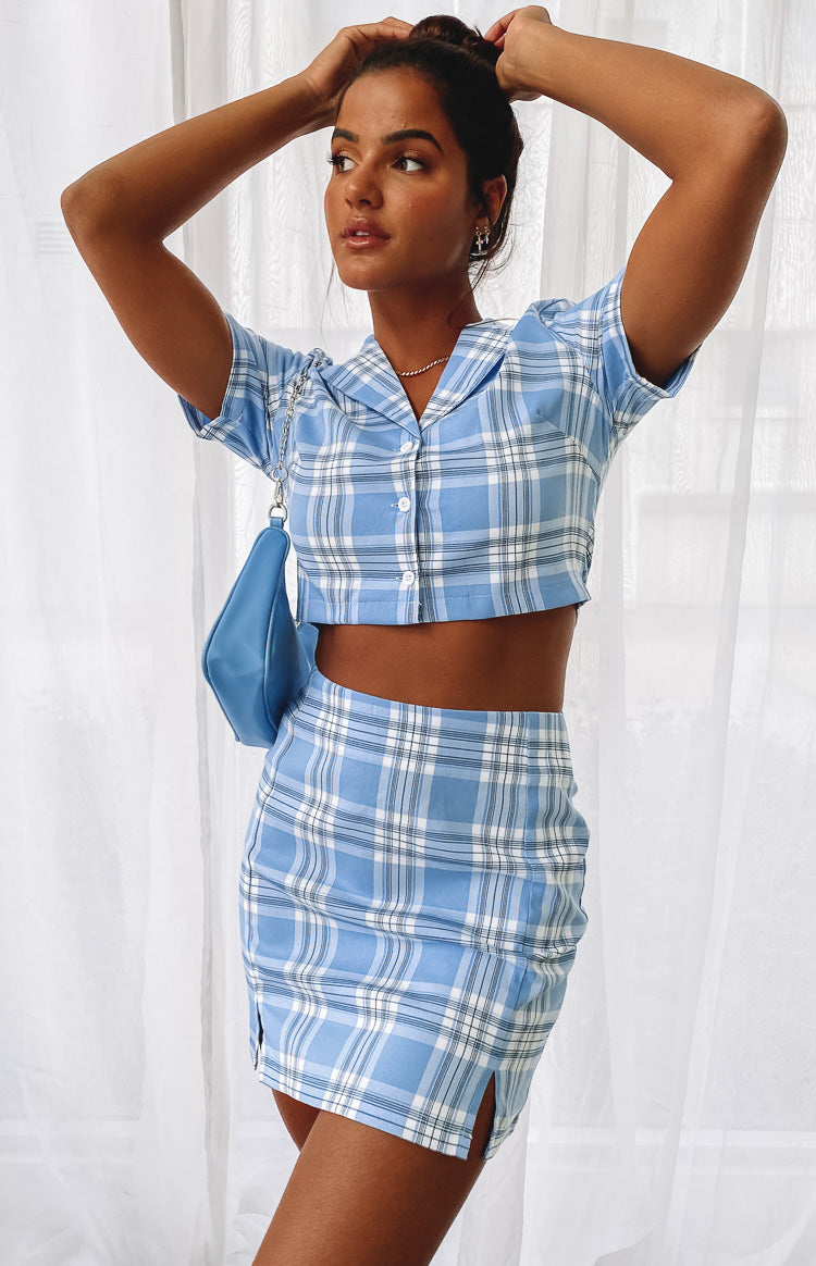 Cheers Two Piece Set Blue Check