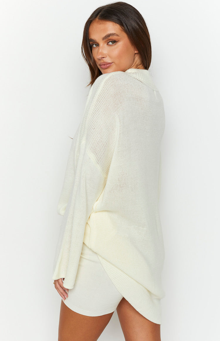 SNDYS Seeker White Knit Top