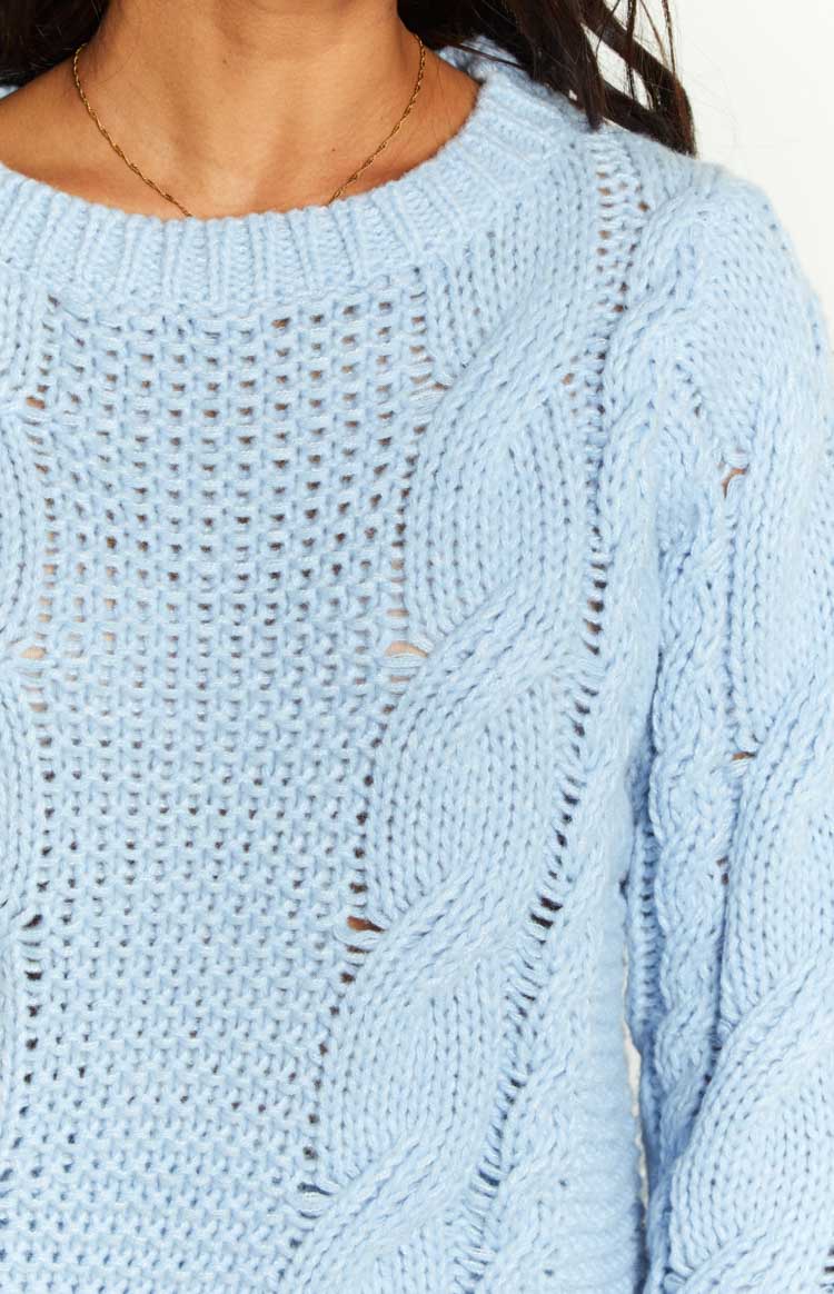 Everlea Blue Cable Knit Sweater