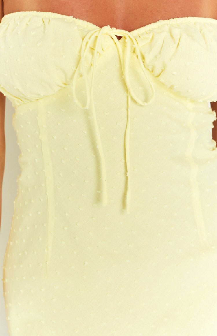 Lexi Yellow Strapless Mini Dress