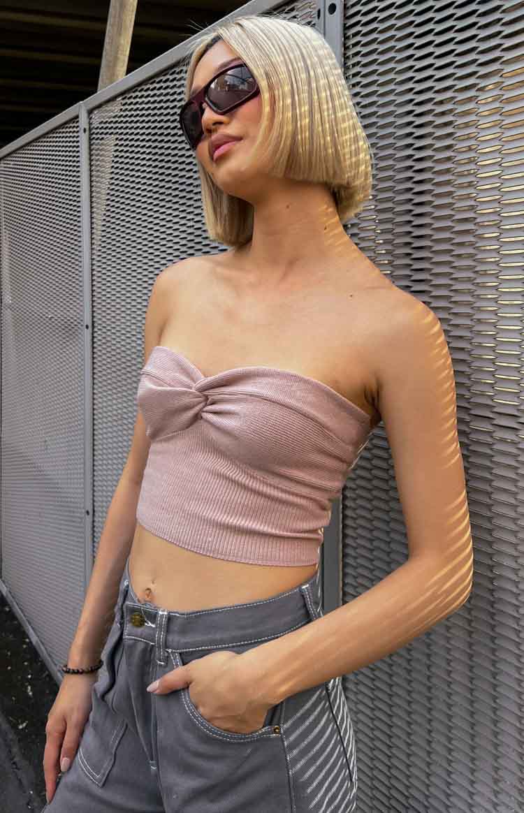 Jessica Latte Twist Front Bandeau Top