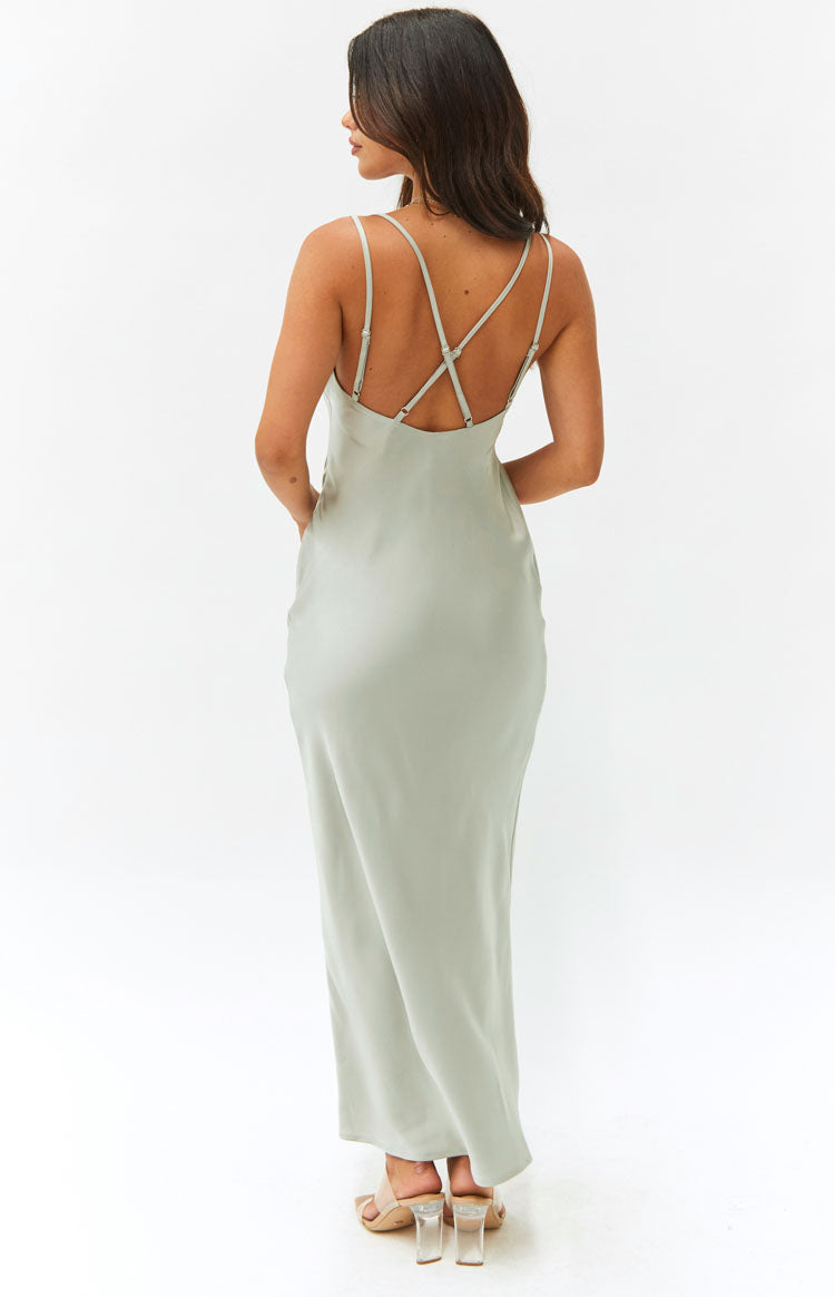 Tedra Sage Formal Maxi Dress