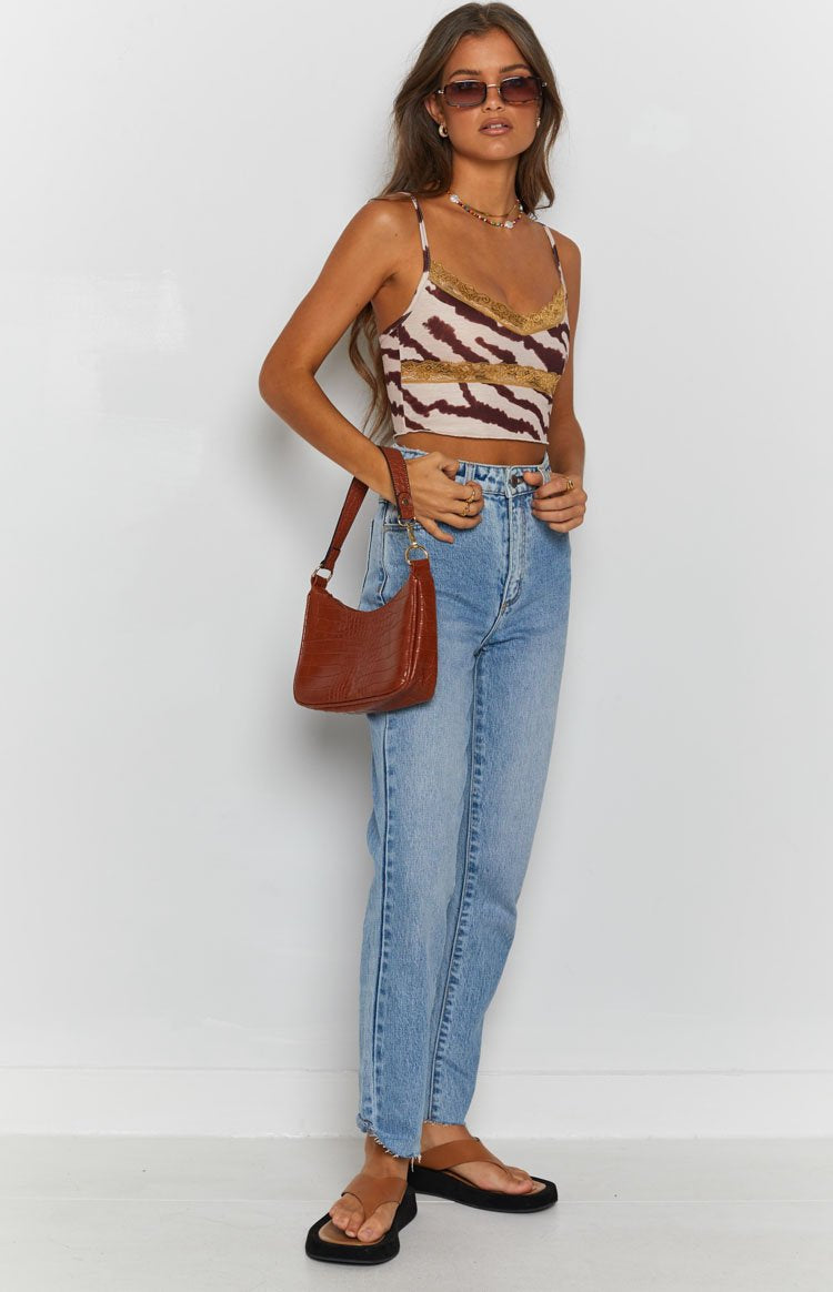Zebra Lace Crop Top
