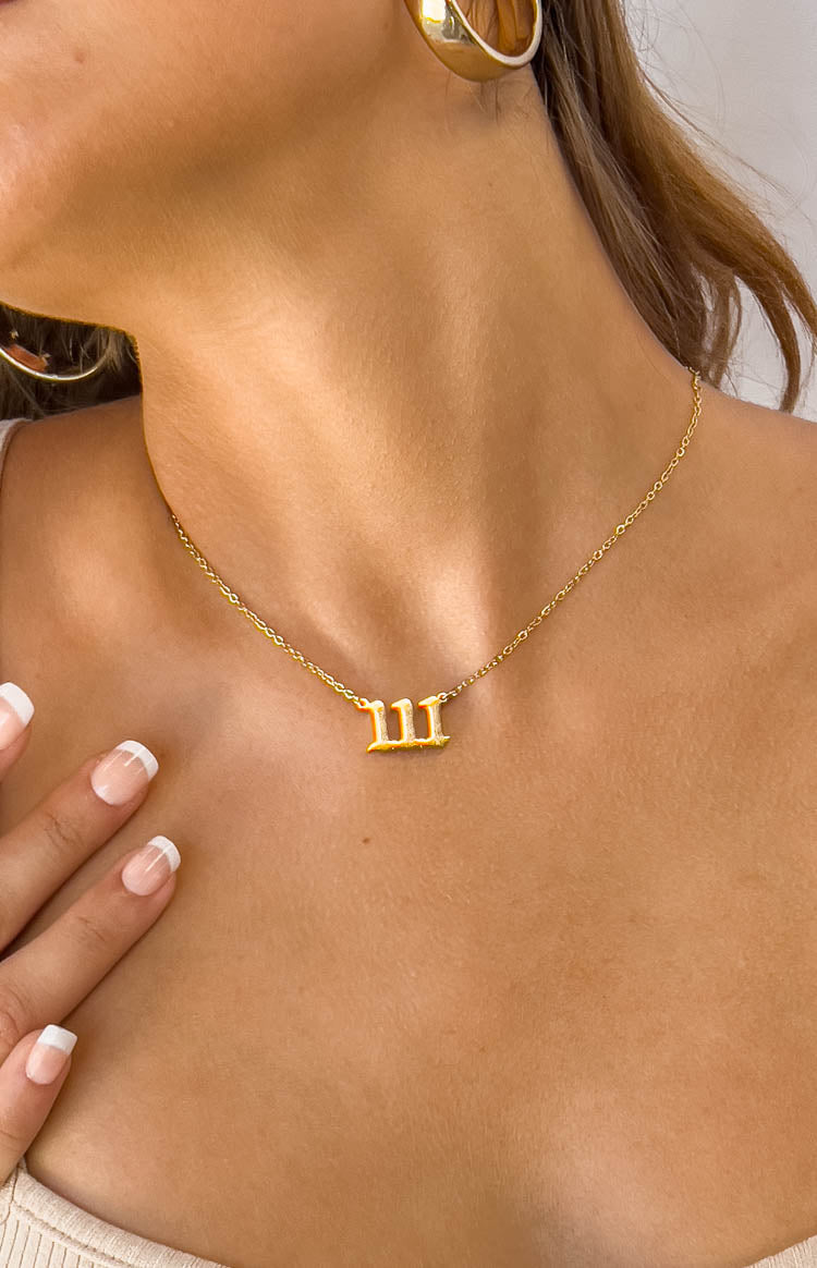 111 Gold Angel Number Necklace