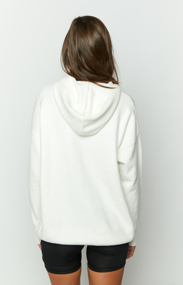 Story of Me White Knitted Hoodie