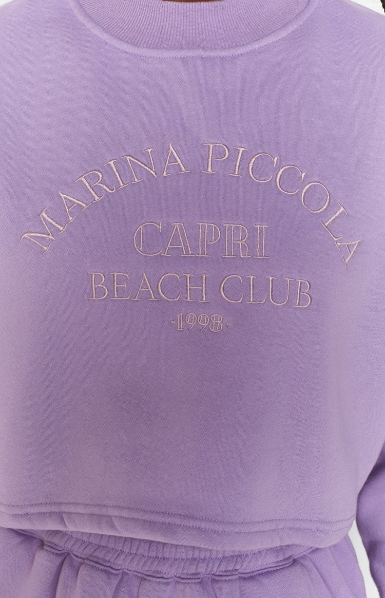 Capri Beach Cropped Crew Lilac