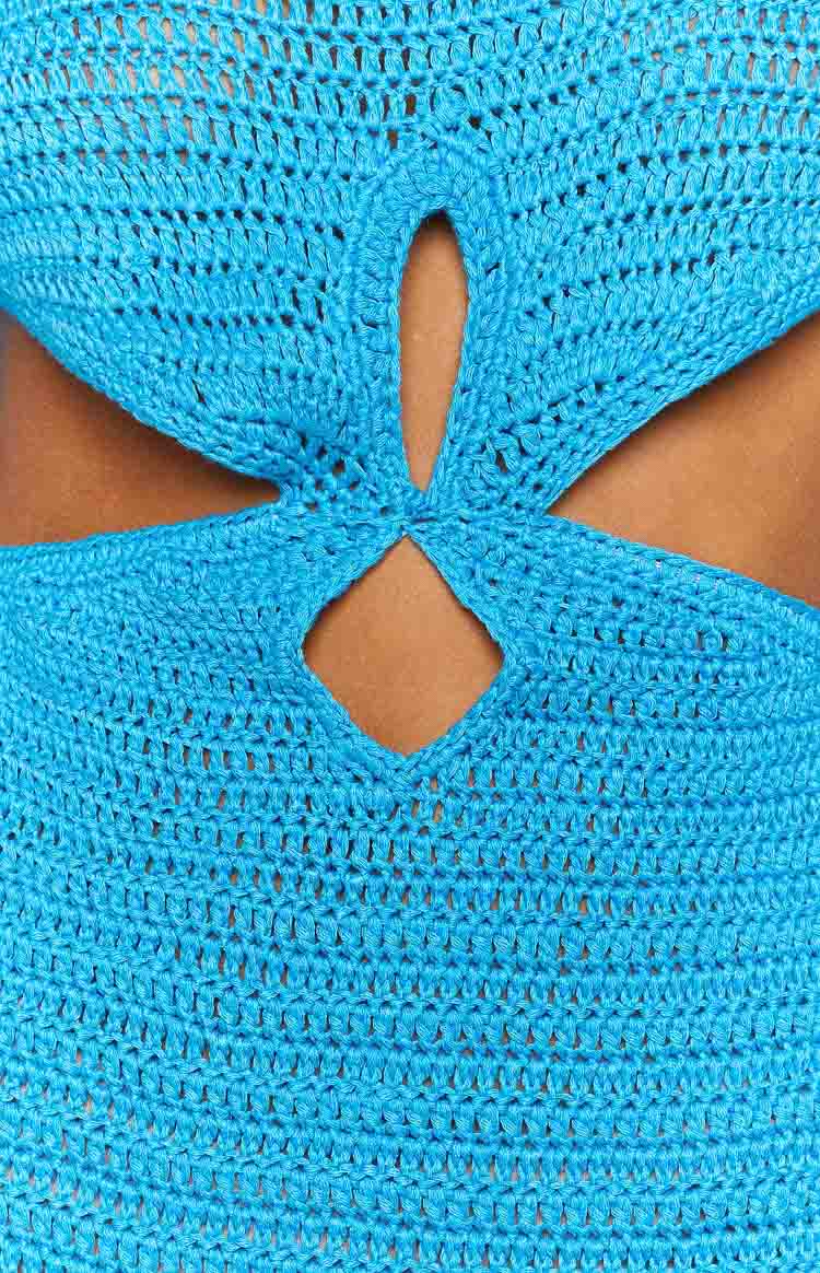 Astrid Blue Crochet Mini Dress