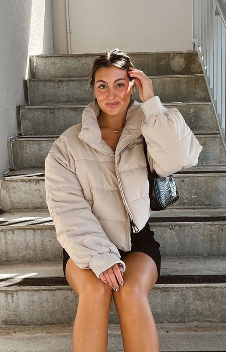 Fuego Puffer Cropped Jacket Bone