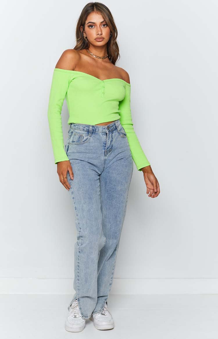 Serya Drop Shoulder Top Green