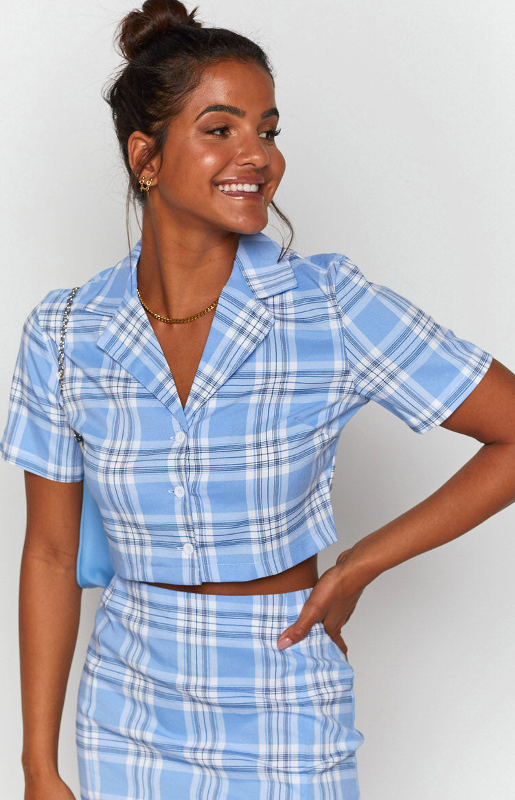 Cheers Two Piece Set Blue Check