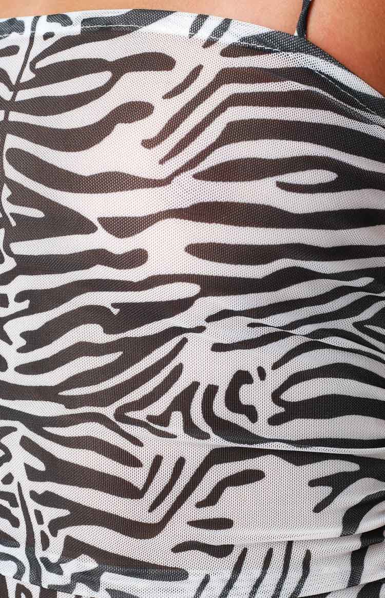Lioness La Mer Mesh Mini Dress Zebra