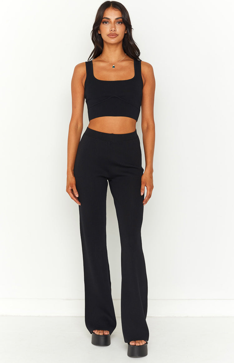 Zaylee Black Knit Pants