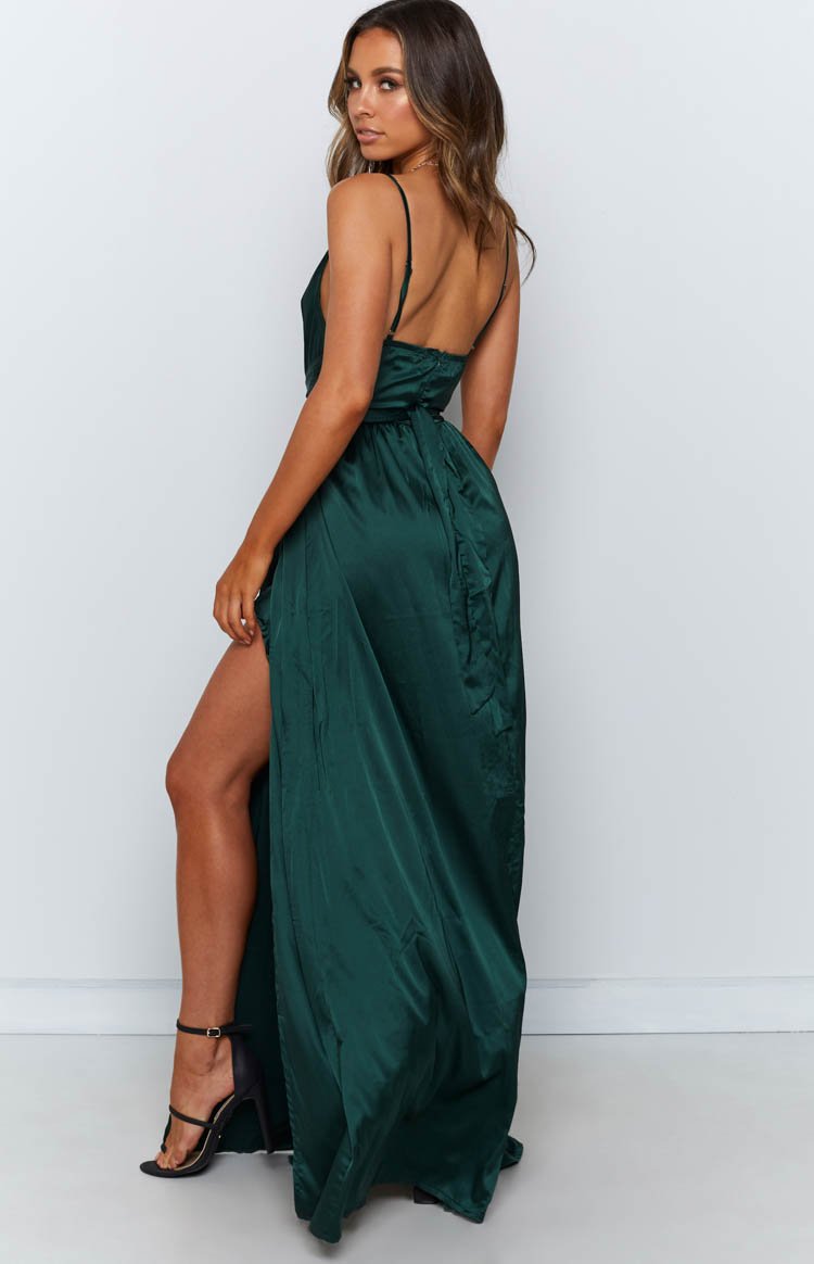 Katrina Split Maxi Dress Green