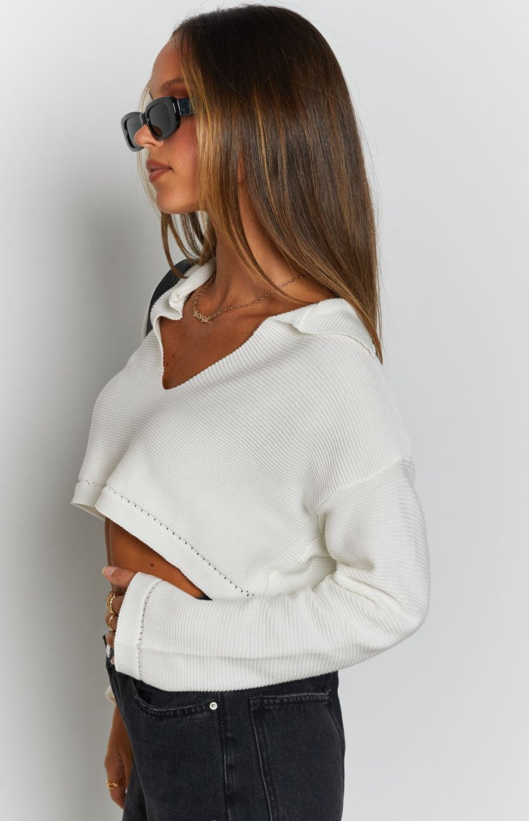 Natalie Knitted Top White