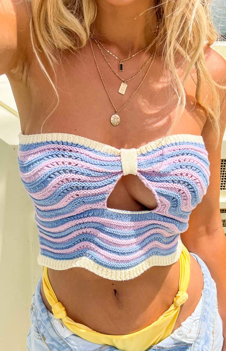 Deni Purple Knit Crop Top