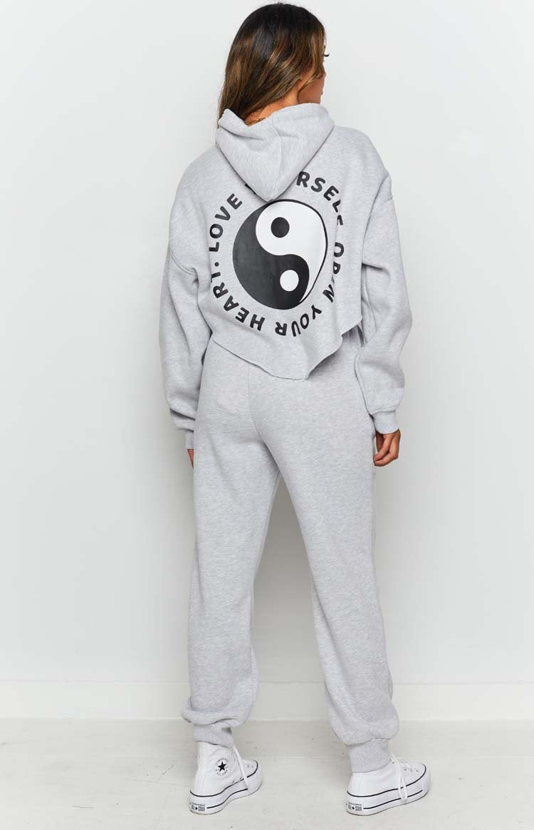 Yin Yang Track Pants Grey Marle