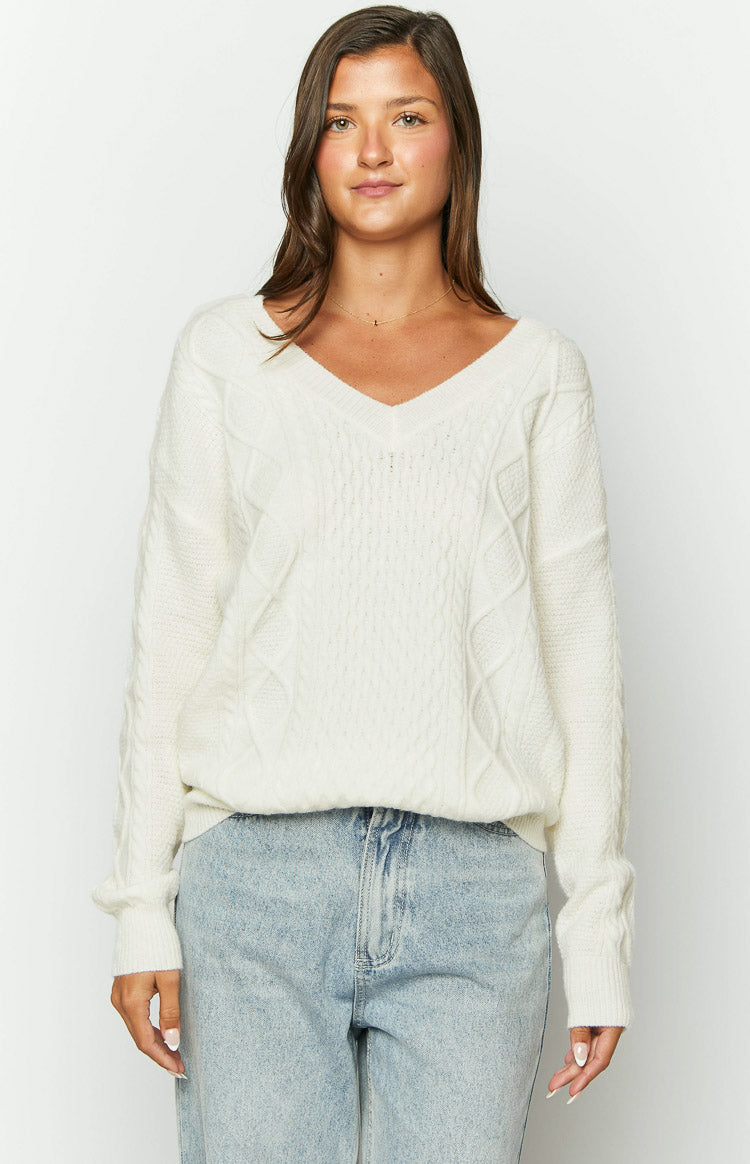 Coralia White Knit Jumper