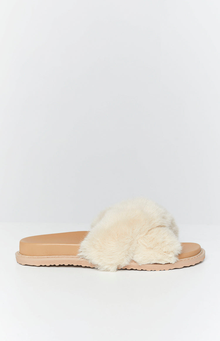Billini Rafi Fawn Faux Fur Slide