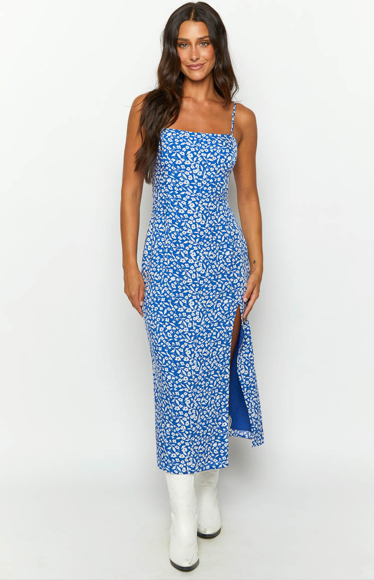 Matilda Blue Floral Midi Dress