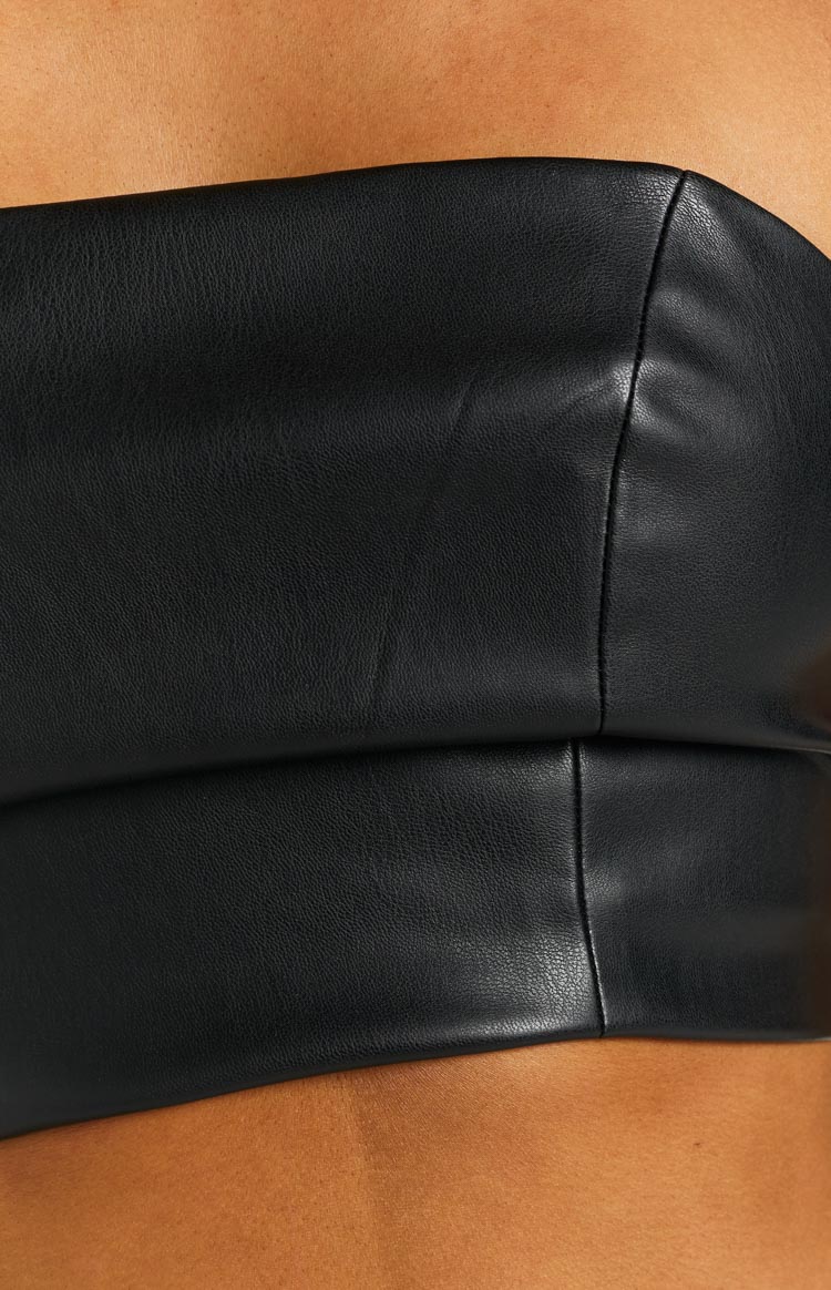 Hayley Black PU Corset Top