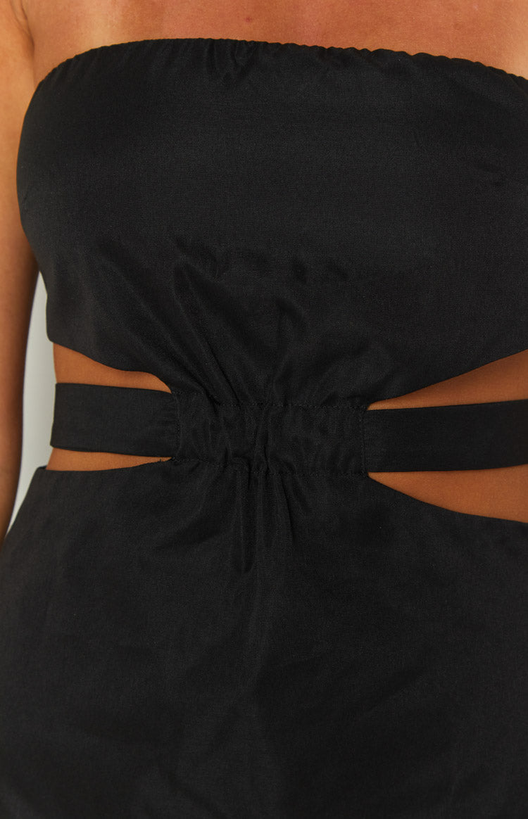 Haley Black Strapless Mini Dress