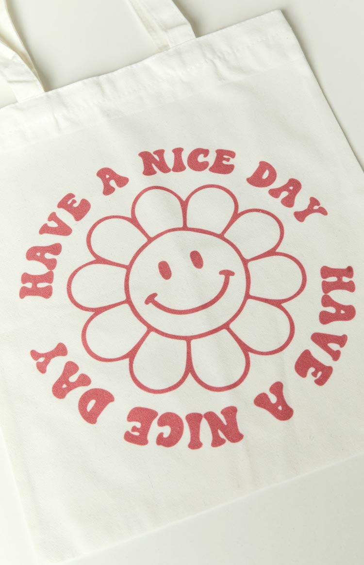Have A Nice Day Cream Tote Bag