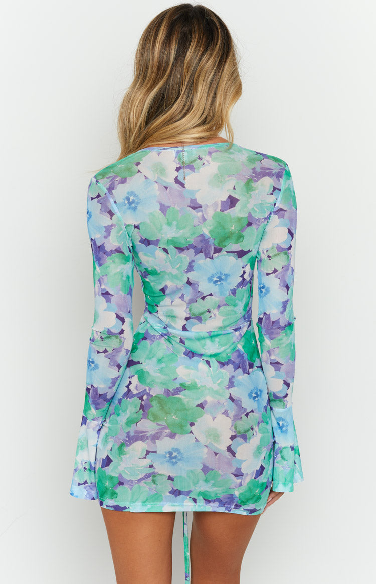 Scripture Green Print Mini Dress