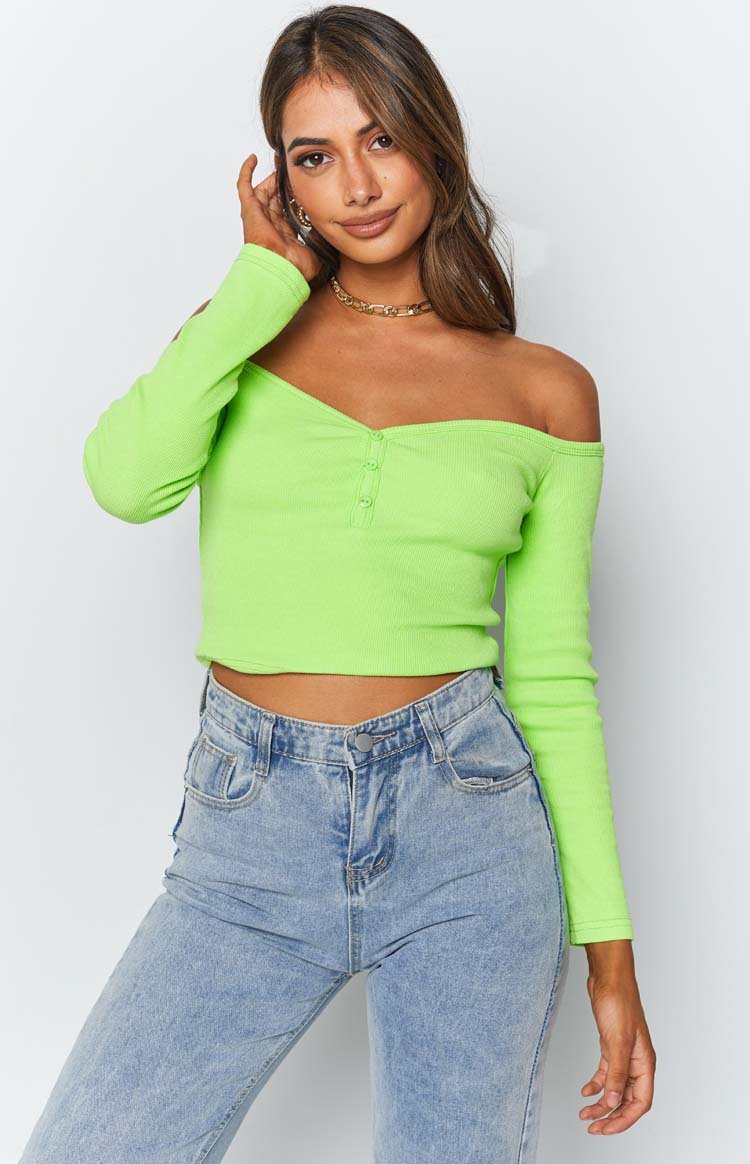 Serya Drop Shoulder Top Green