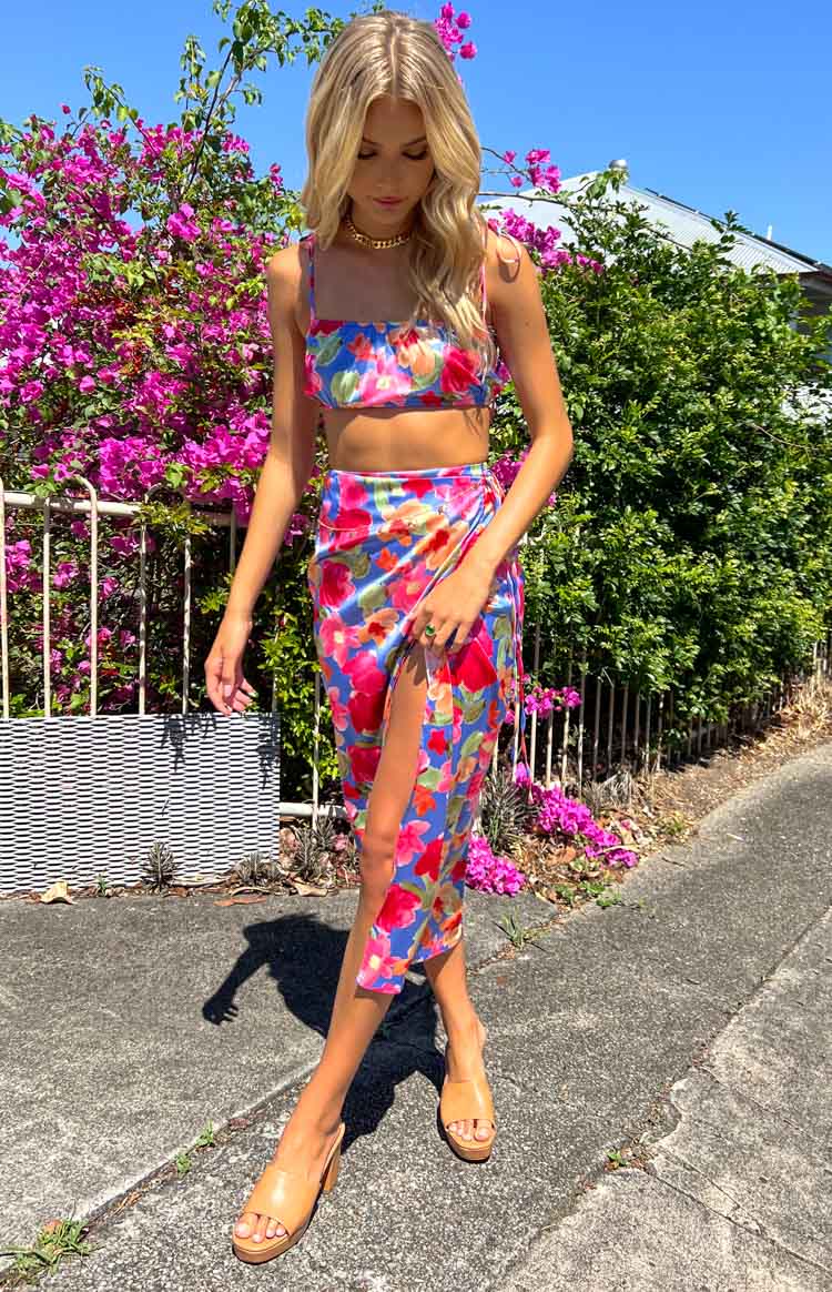 Cyndi Floral Wrap Skirt