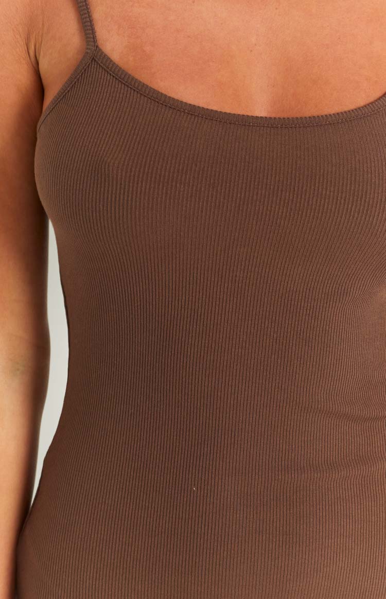 Ingrid Brown Mini Slip Dress