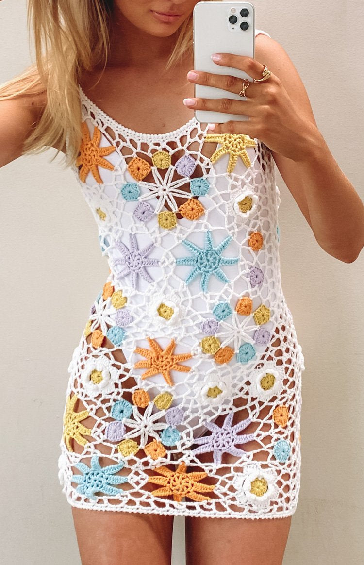 Garden Crochet Dress Rainbow