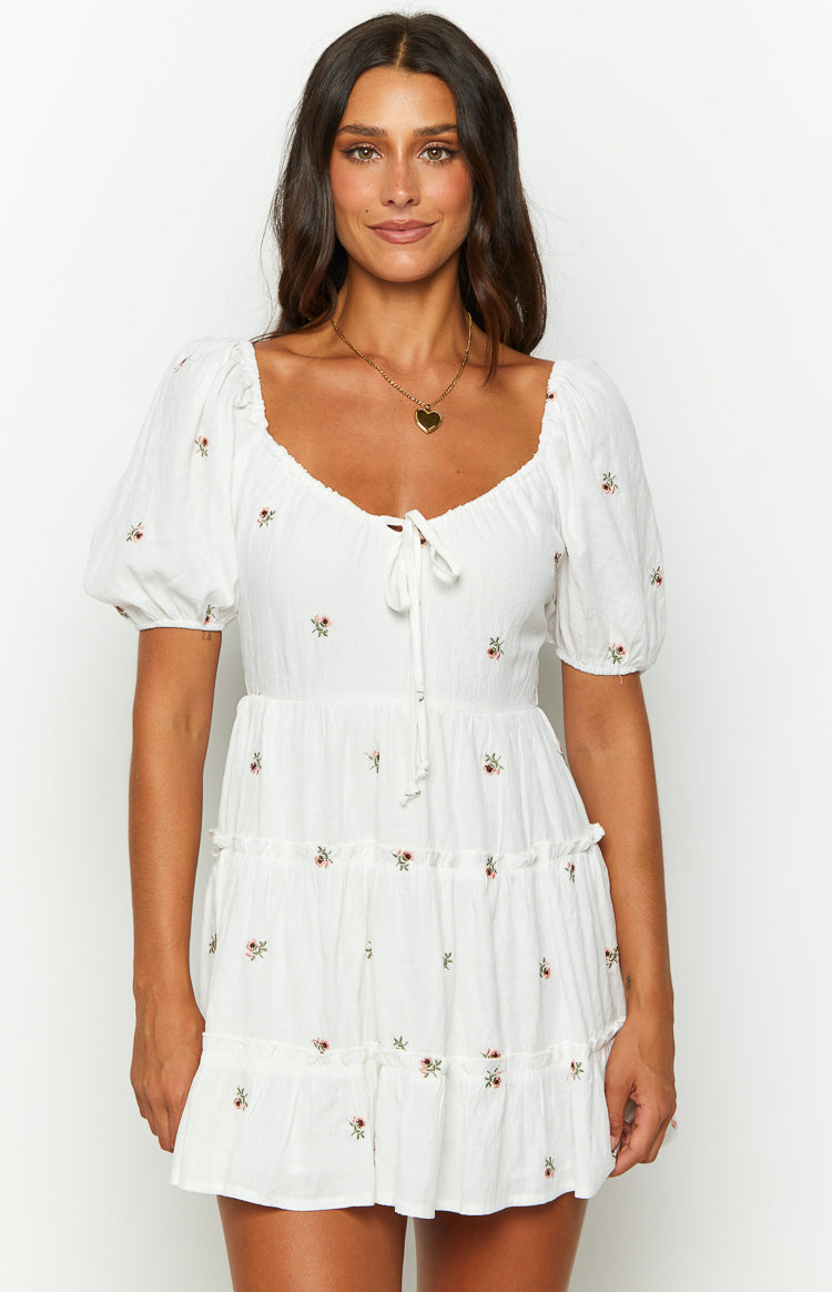 Blossom White Floral Mini Dress