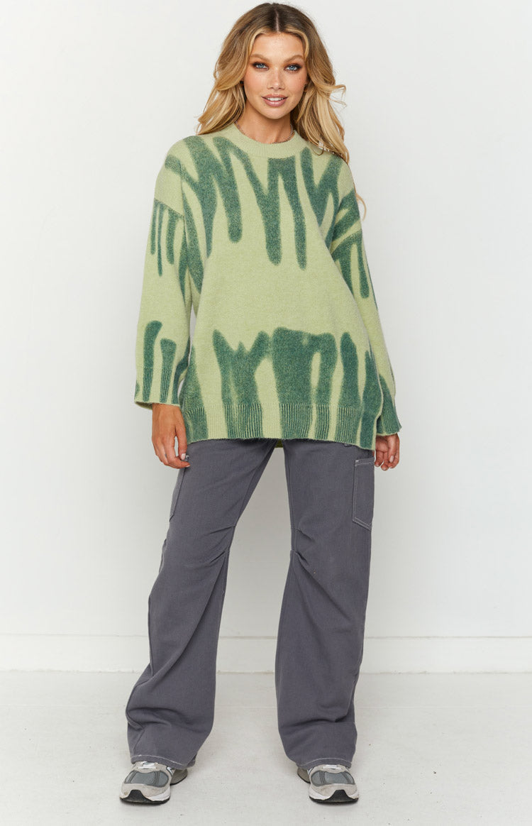 Clemence Oversized Knitted Sweater Green