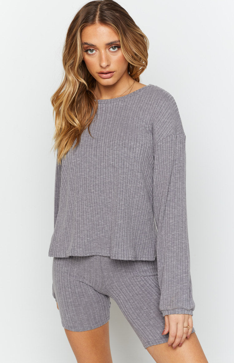 Lazy Sundays Long Sleeve Knit Grey