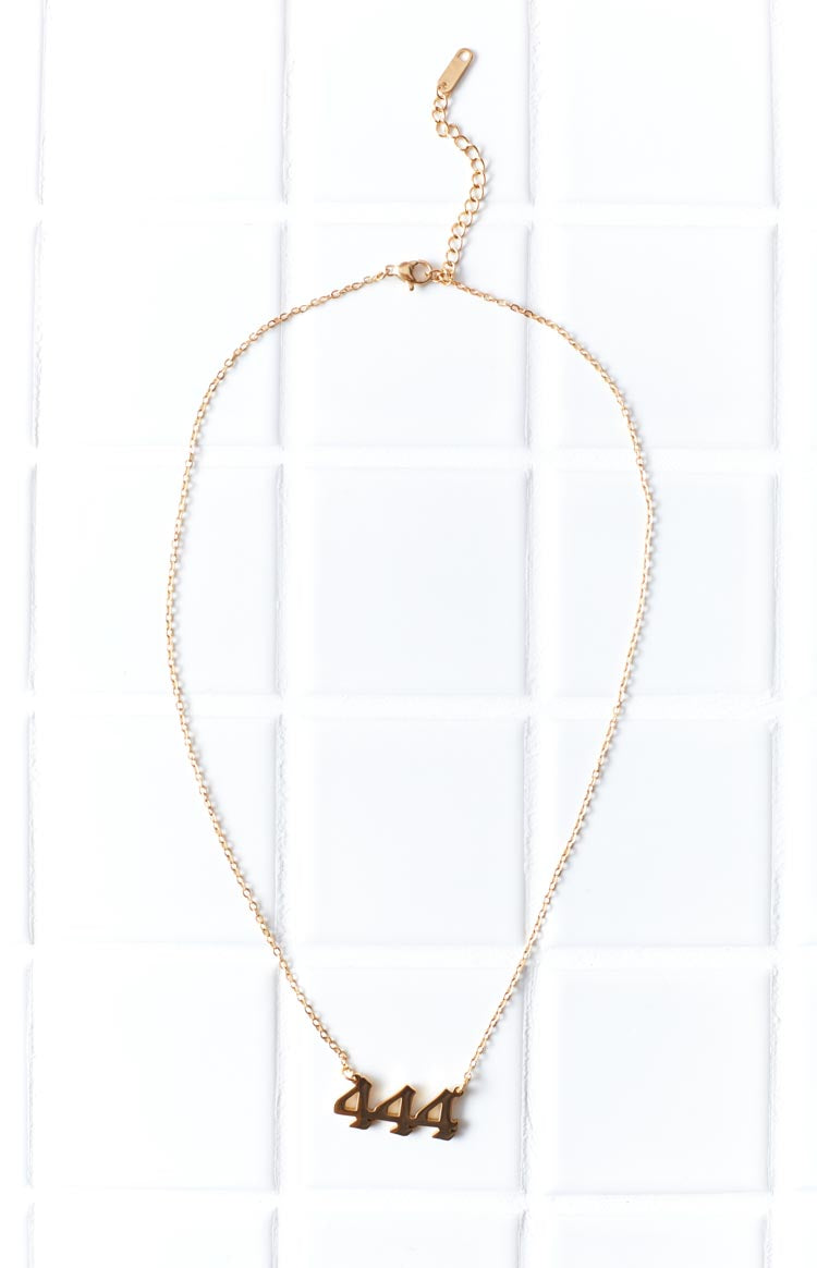 444 Gold Angel Number Necklace