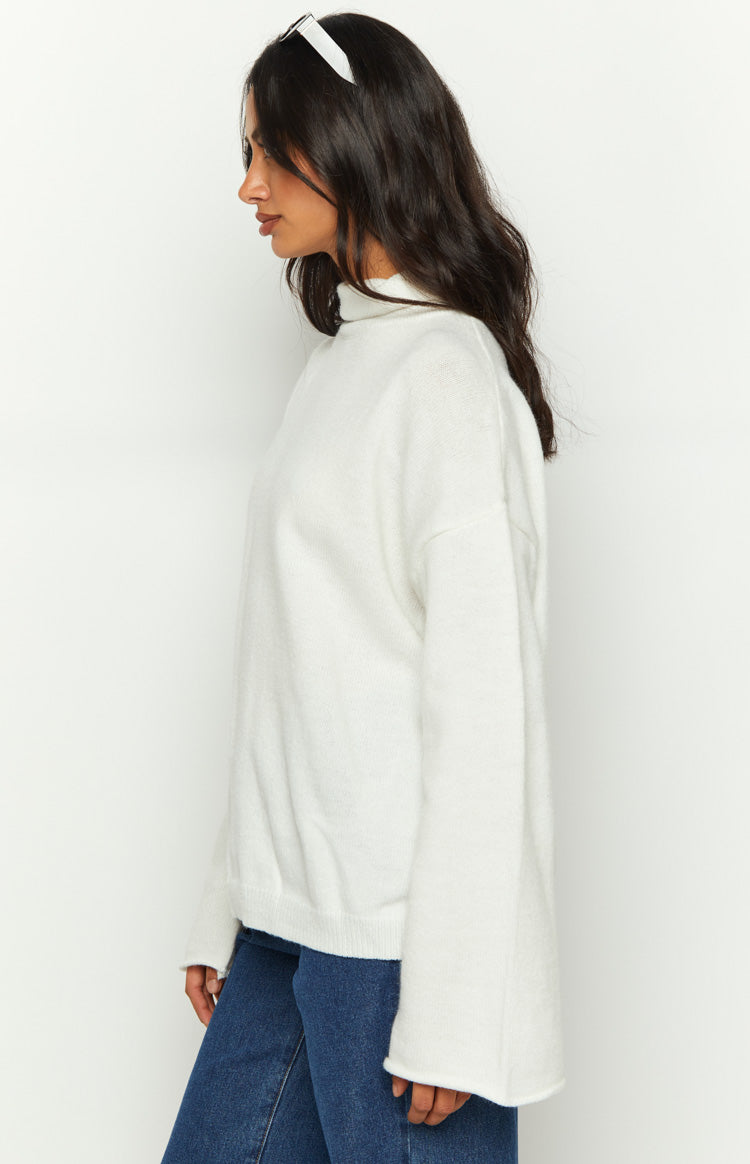 Clouds White Knit Jumper