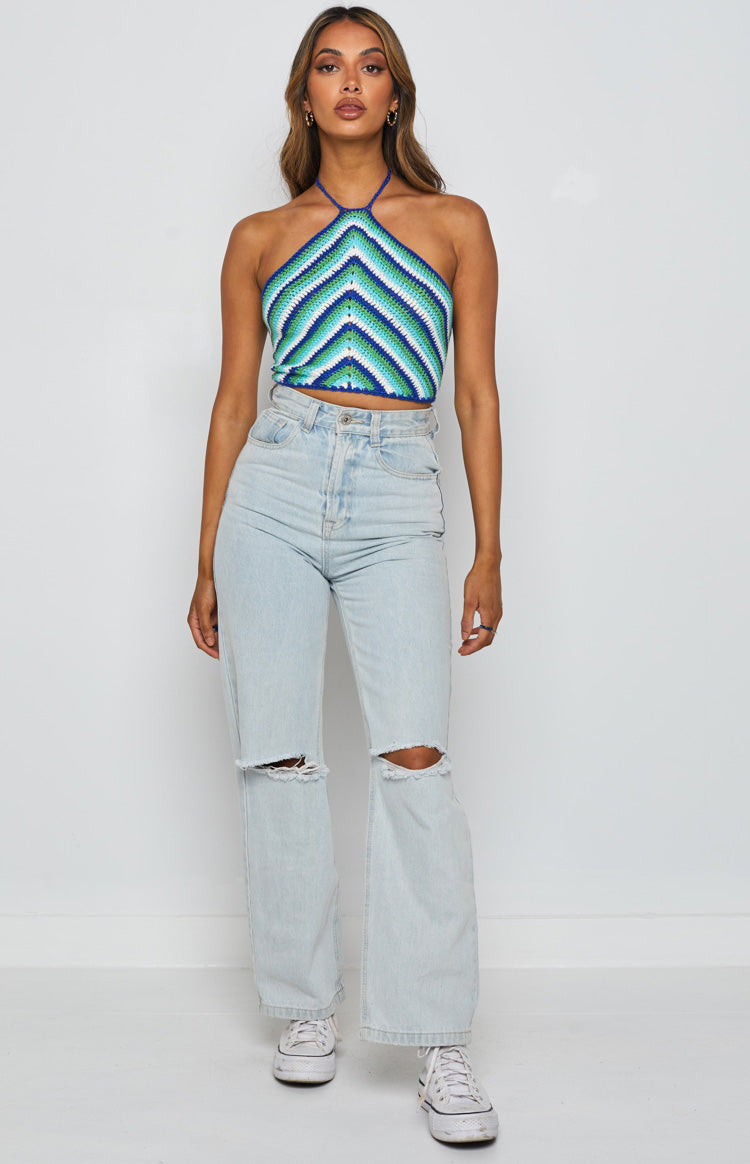 Alicia Halter Top Blue Multi