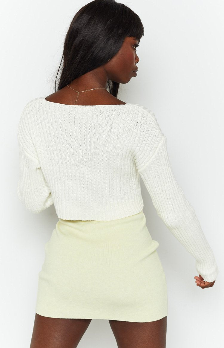 Tell Me Knit Skirt Yellow