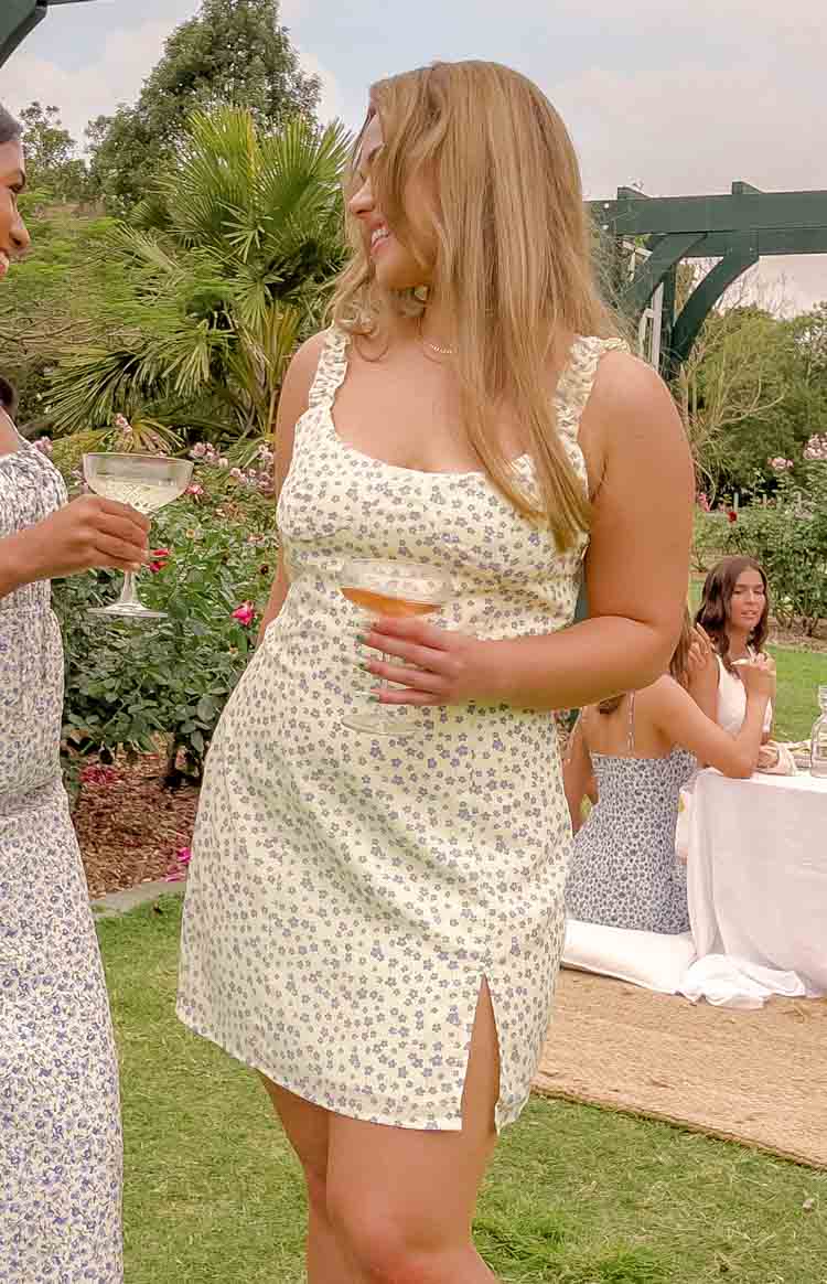 Rihanna Yellow Floral Mini Dress