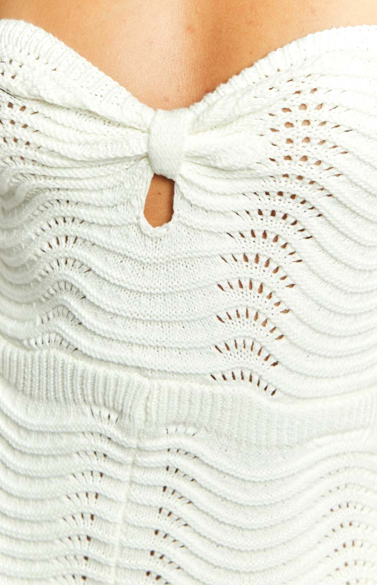 Athens White Knit Playsuit