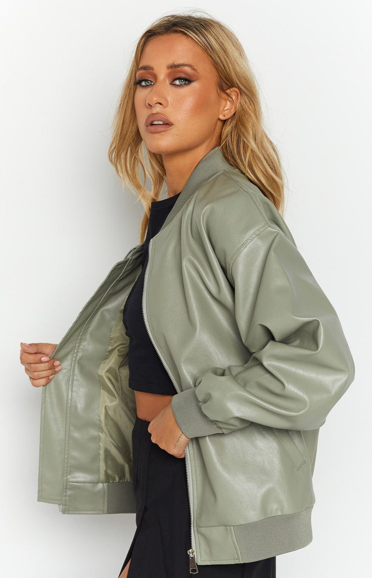 Steven Green PU Bomber Jacket