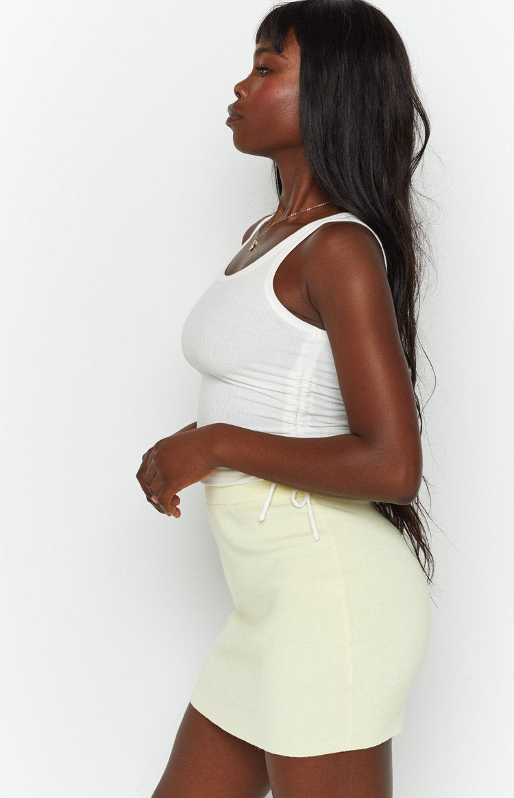 Tell Me Knit Skirt Yellow
