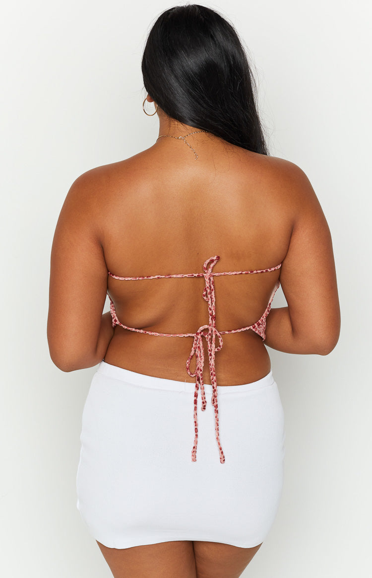 Lizzie Pink Print Cowl Neck Top