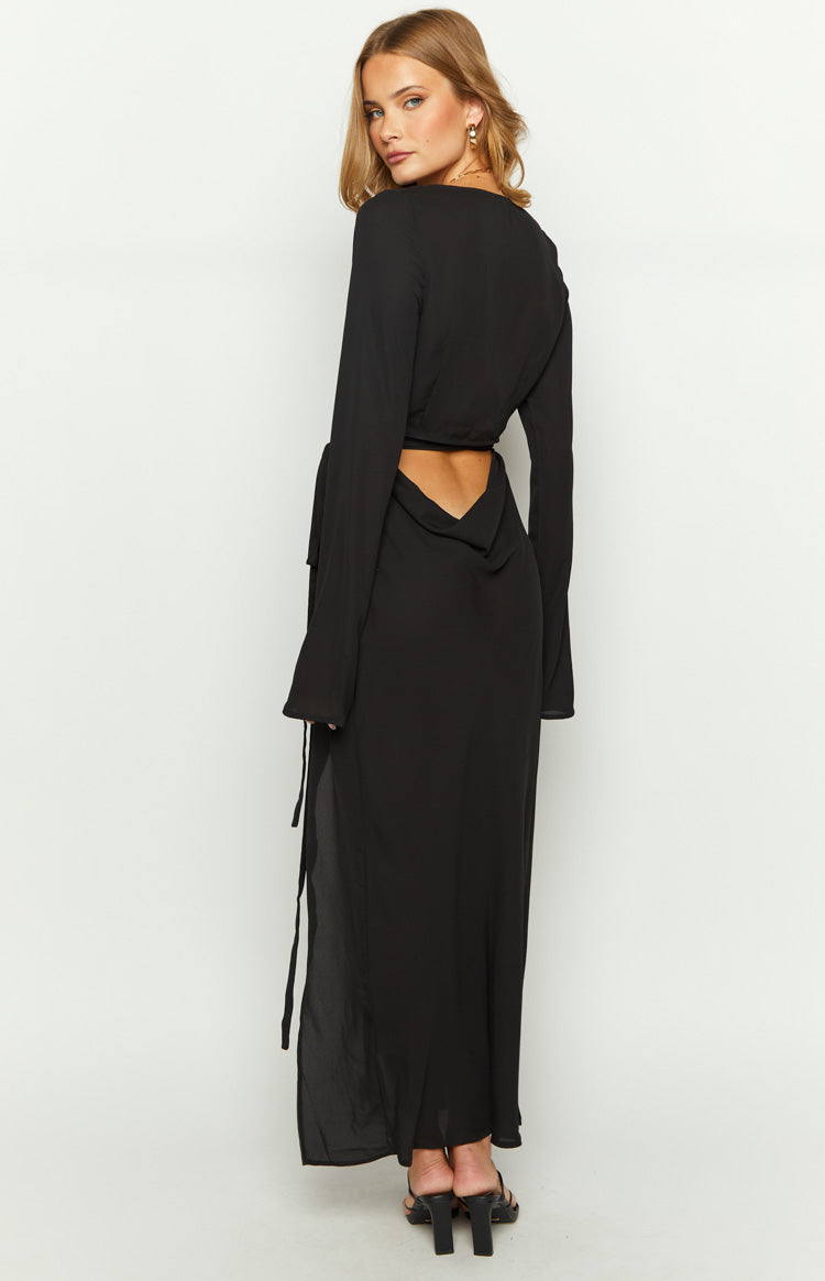 Reyna Black Long Sleeve Maxi Dress