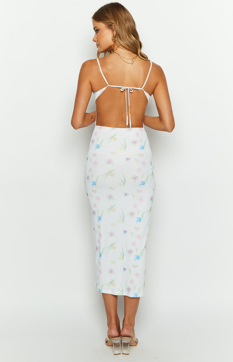 Blythe Floral Mesh Midi Dress