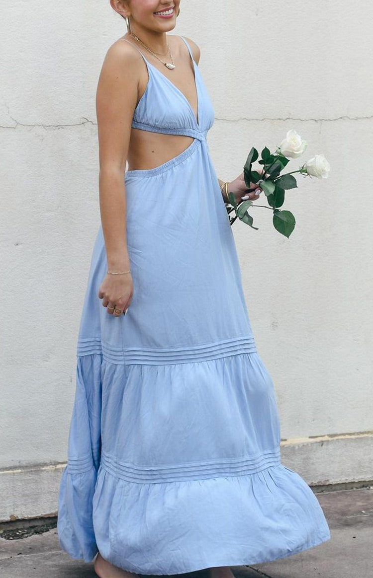 Cove Blue Cutout Maxi Dress