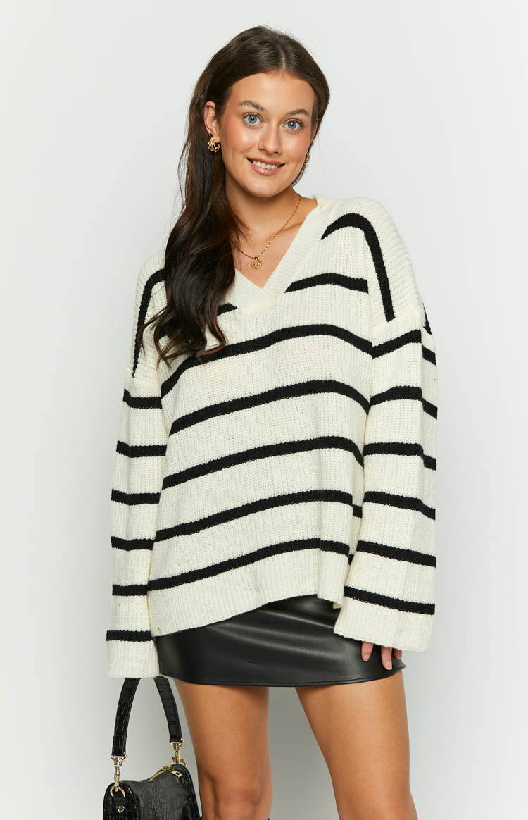 Jolly Black Striped Sweater
