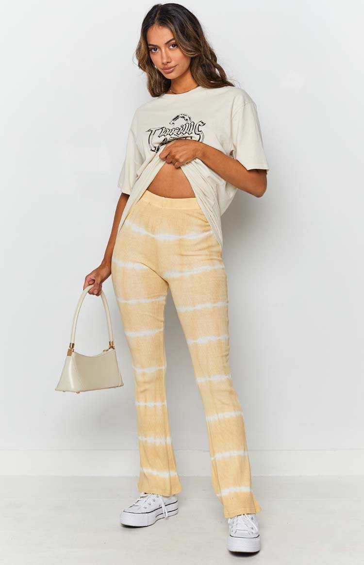 Laroi Tye Dye Flare Pants Yellow