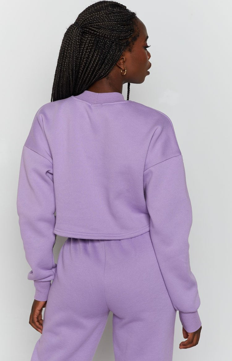 Capri Beach Cropped Crew Lilac